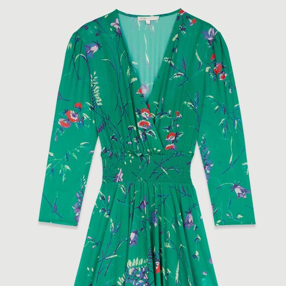 Maje Green Floral Maxi Dress, US 2 - Picture 3 of 6